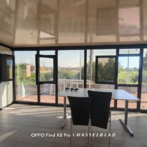 Módulo M37 + 14m2 pergola, acabado piedra